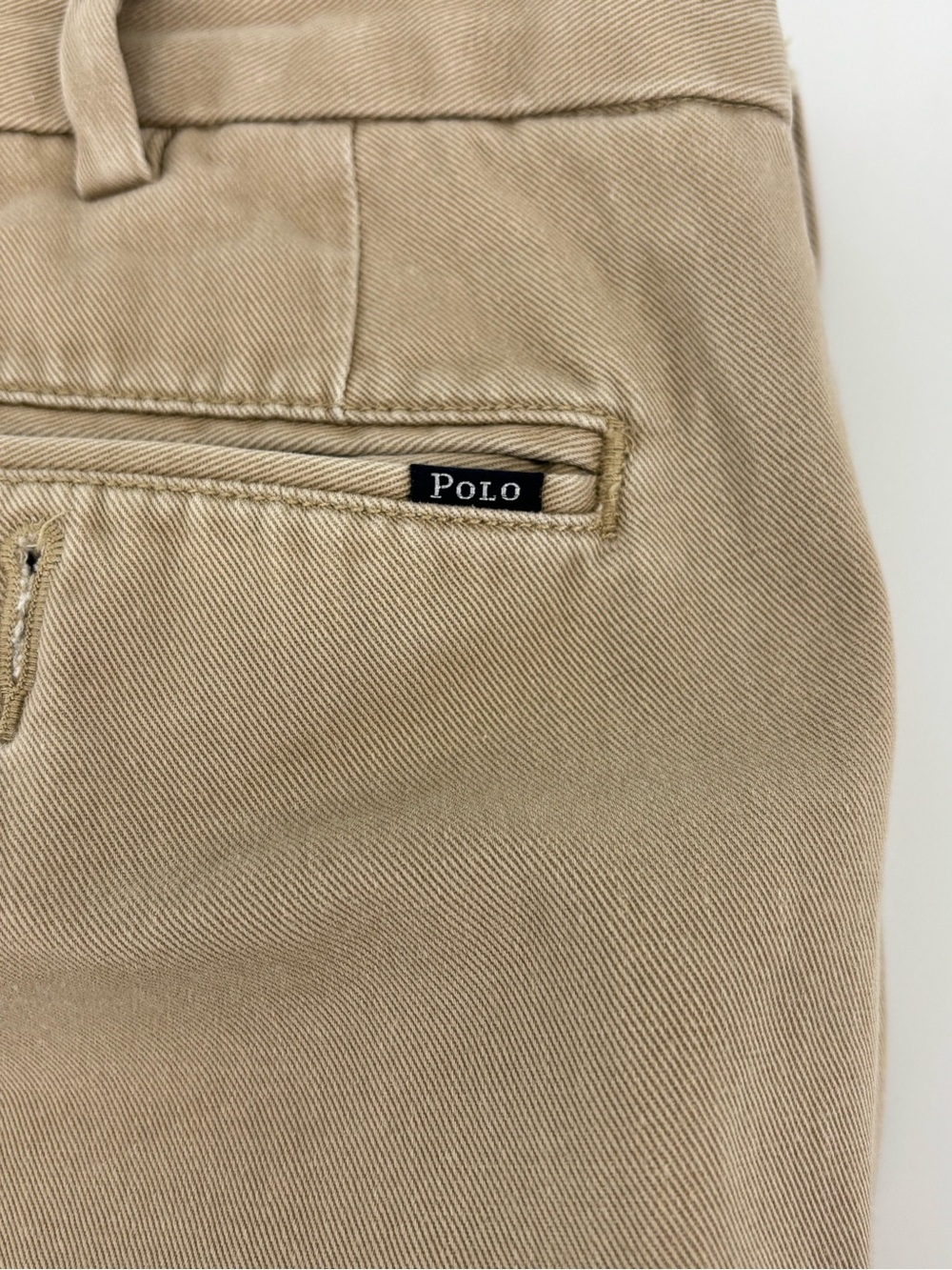 Polo Ralph Lauren Men 38x32 Khaki Chino Pants Flat Front Tan Cotton Trousers 38 - Picture 10 of 12